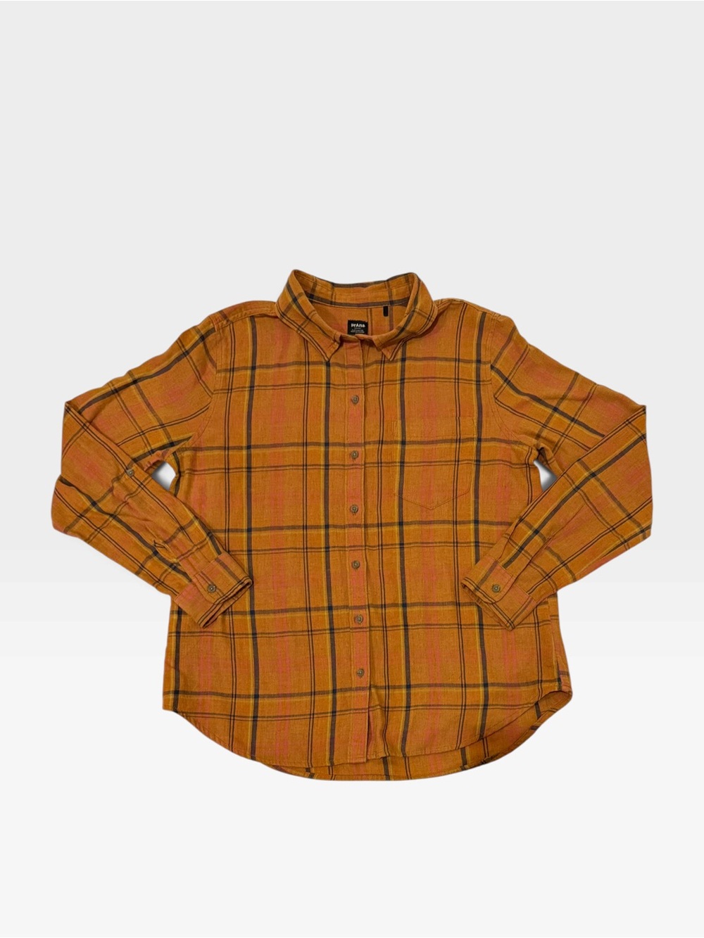 Prana Plaid Button-Down Shirt in Mustard